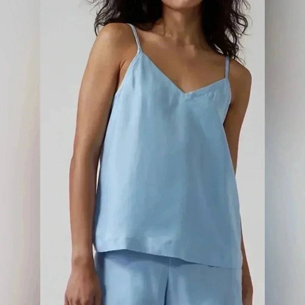 Athleta Calm Cool Cami Size Medium Blue Comfort Adjustable Straps